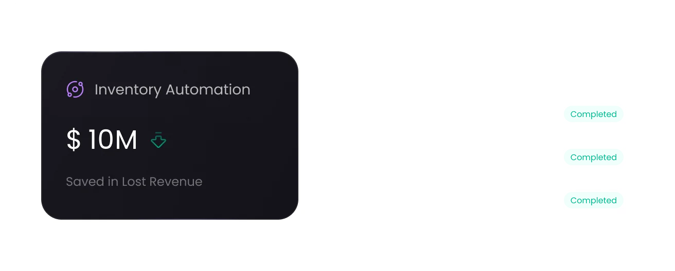 Retail inventory automation and order status table